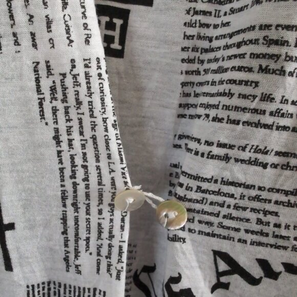 Vintage USA Quirky Novelty Newspaper Boho Relaxed Two Tone Summer Dress L - Picture 5 of 9